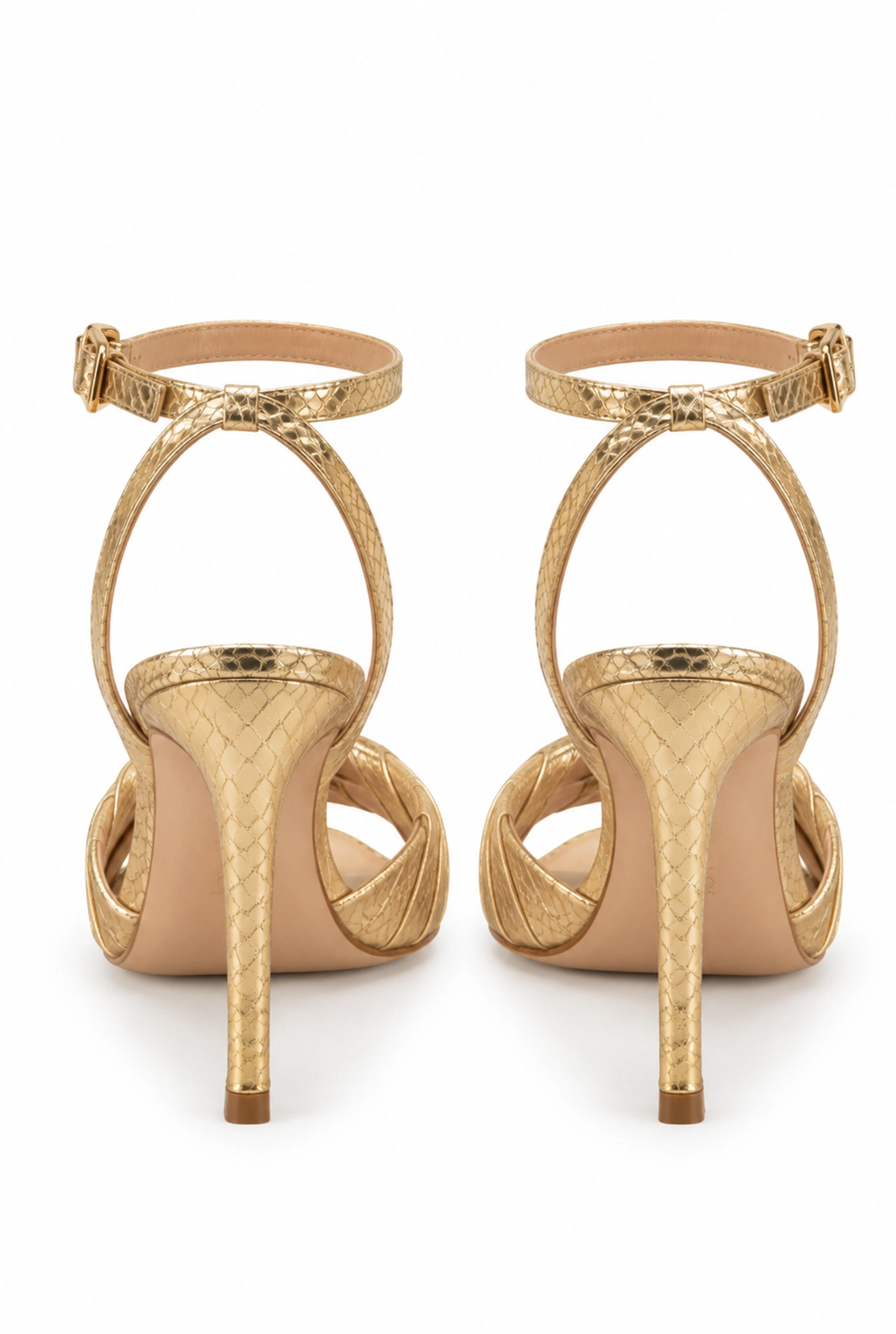 Dazzle – sandali dorati con tacco a spillo sottile