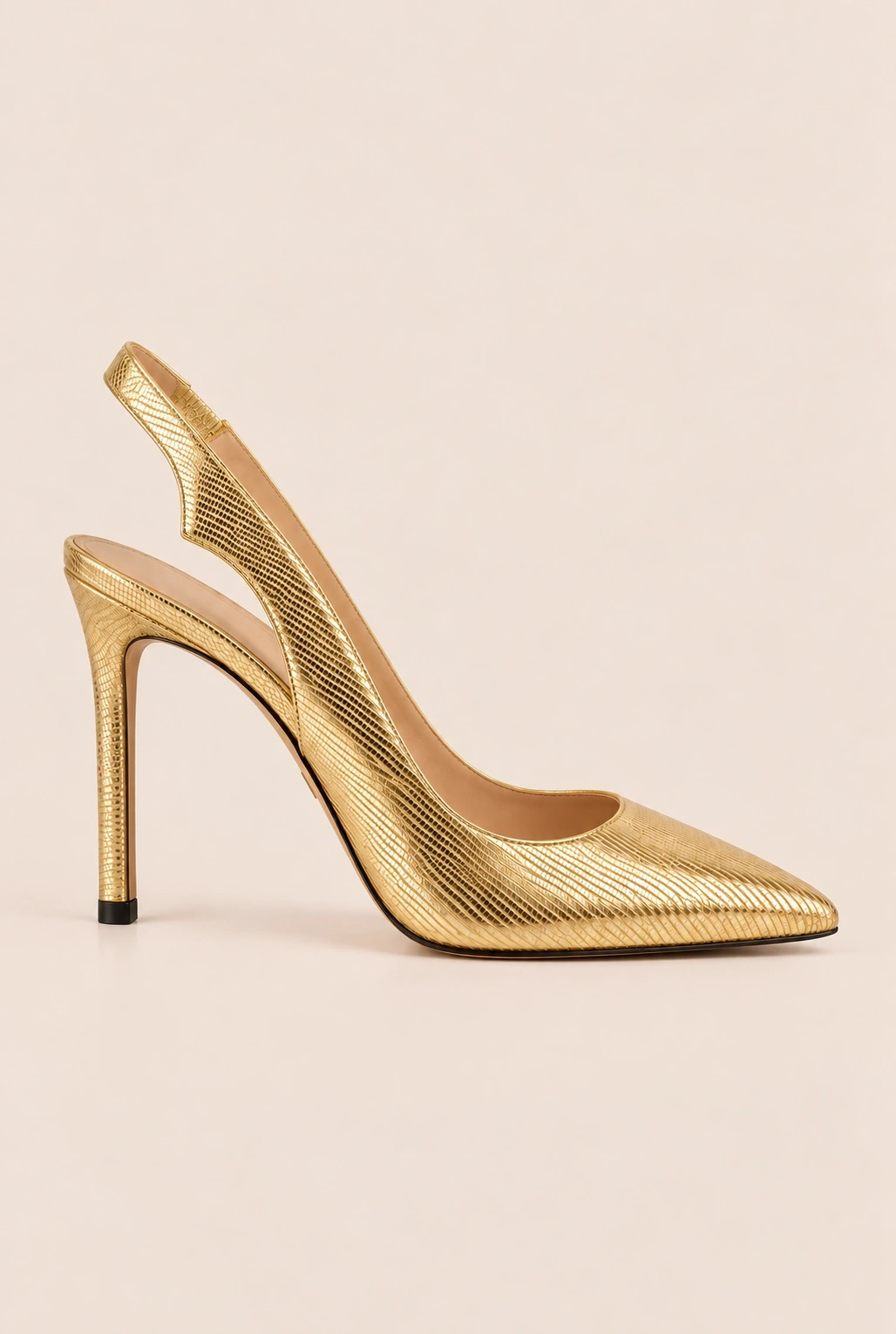 Stevie – décolleté slingback oro con tacco