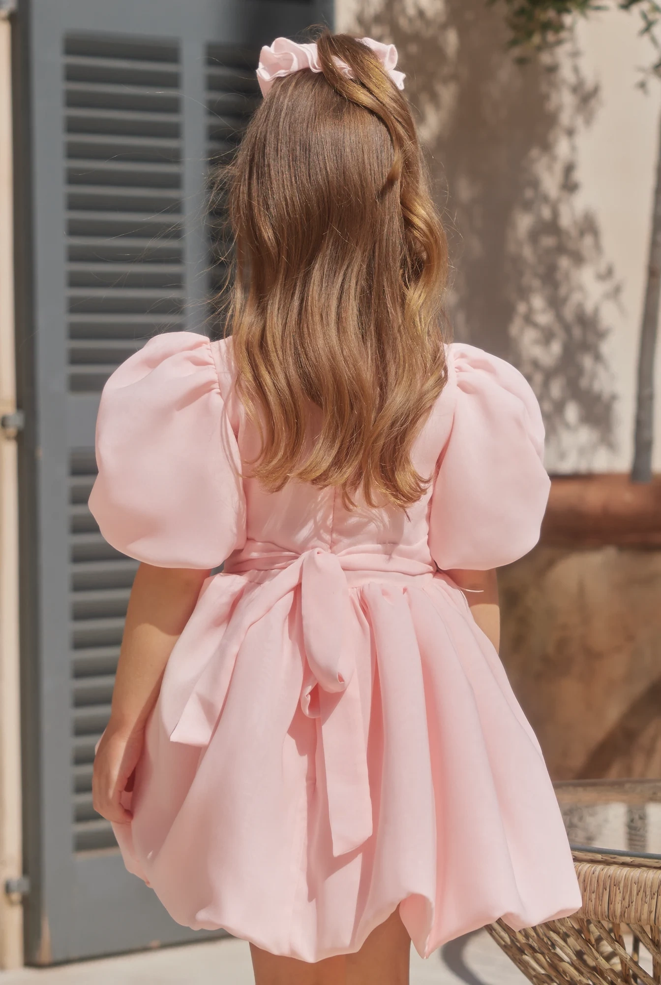 Nela - Abito da bambino con buffet e fondo a bomba + fascia decorativa per capelli